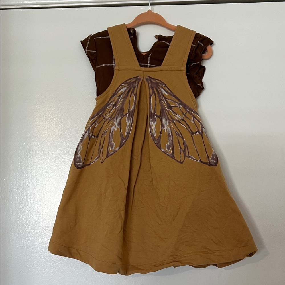 Burt's Bees Baby Brown Mustard Bee Wing Dress and Shirt Set